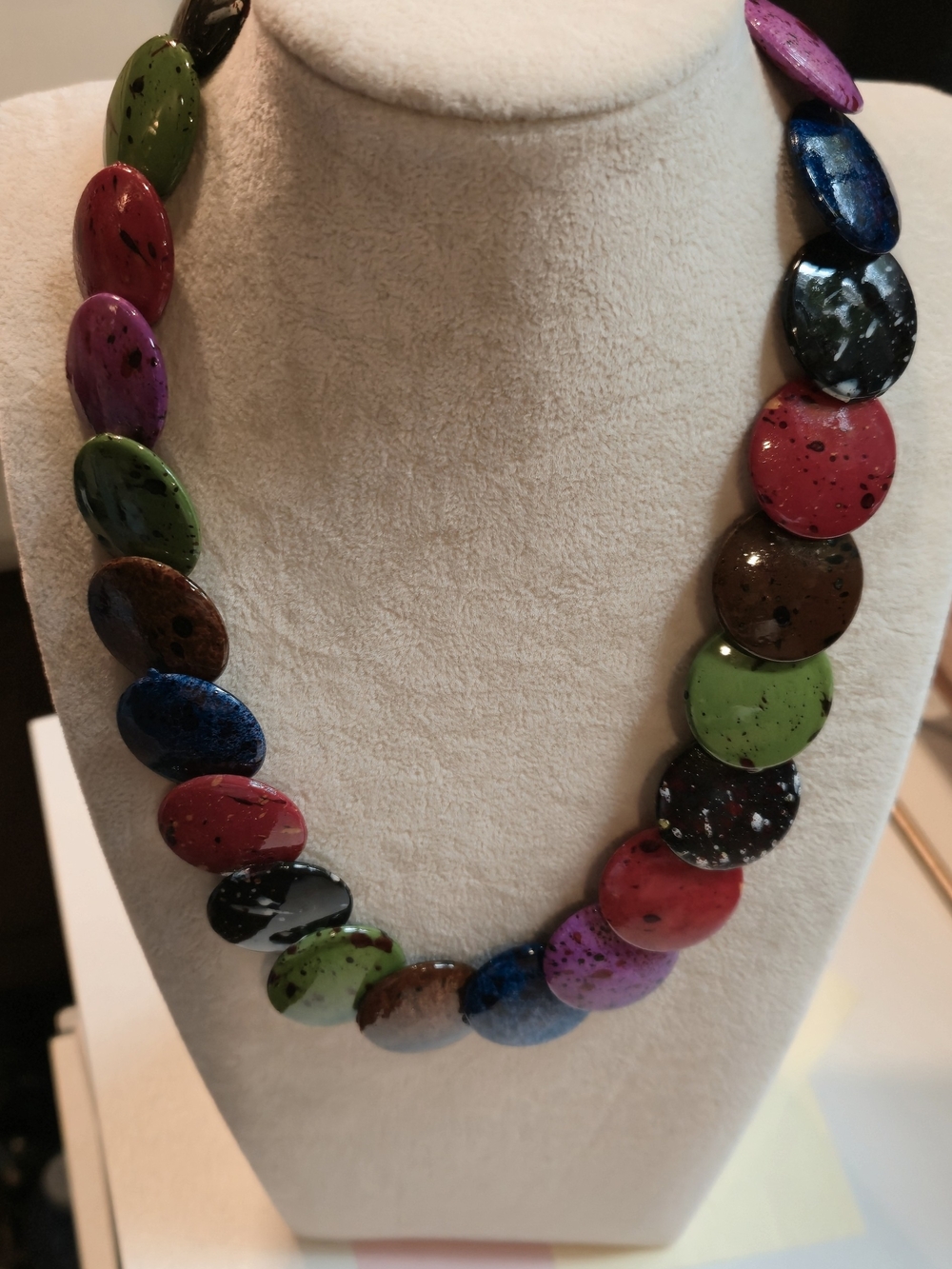 Multicolor Round Disc Statement Necklace - Women Jewelry